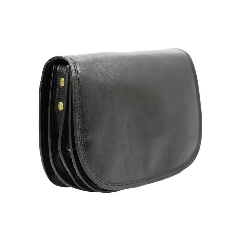 Leather Crossbody Bag - Black