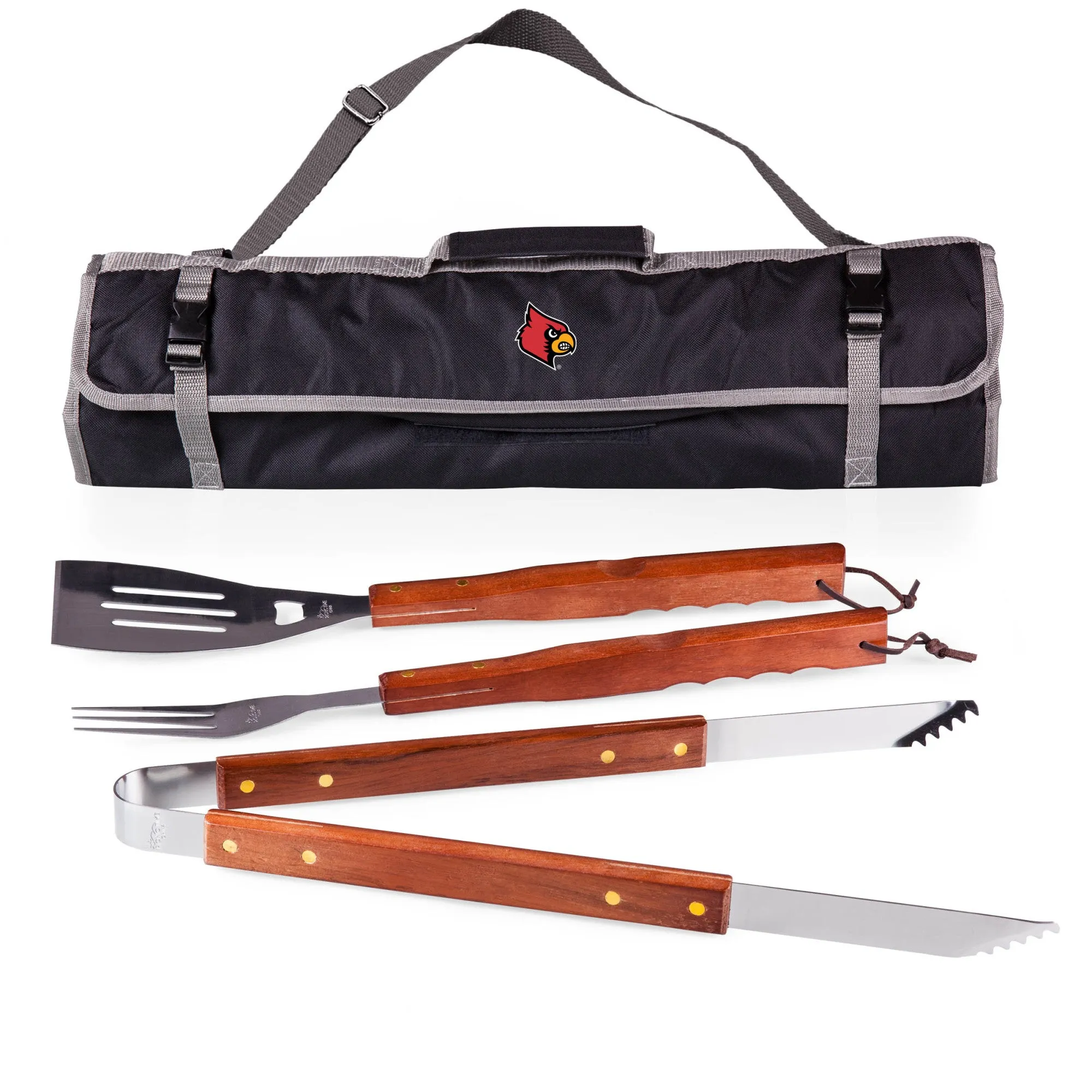 Louisville Cardinals - 3-Piece BBQ Tote & Grill Set