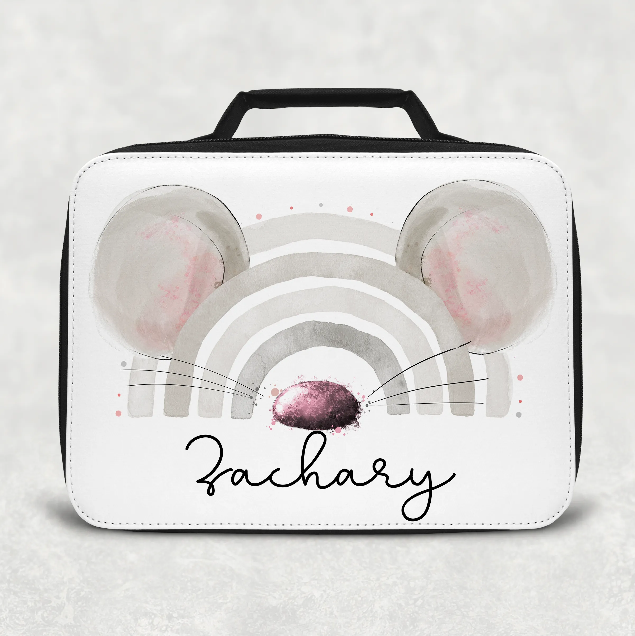 Mouse Rainbow Personalised Insulated Lunch Bag