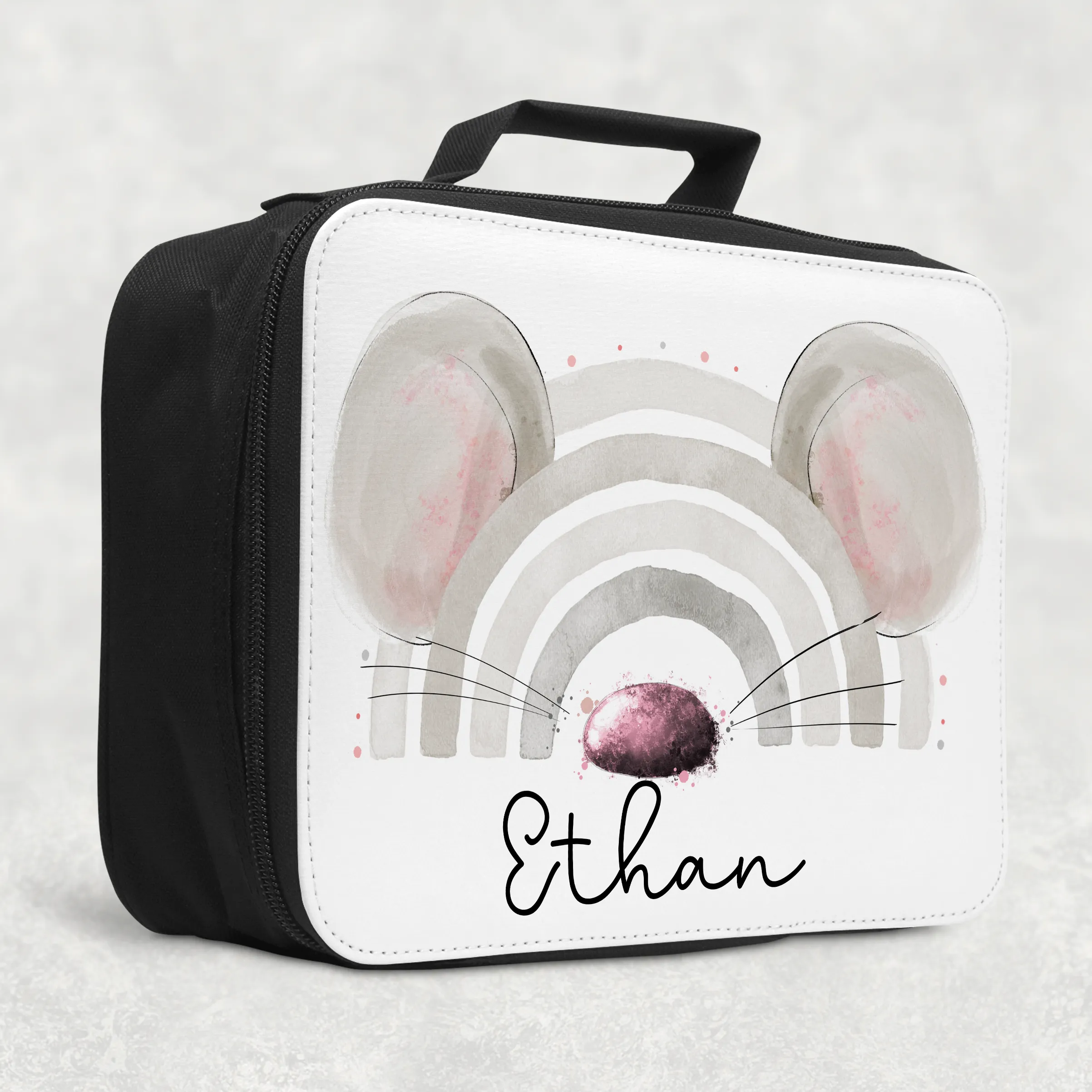 Mouse Rainbow Personalised Insulated Lunch Bag