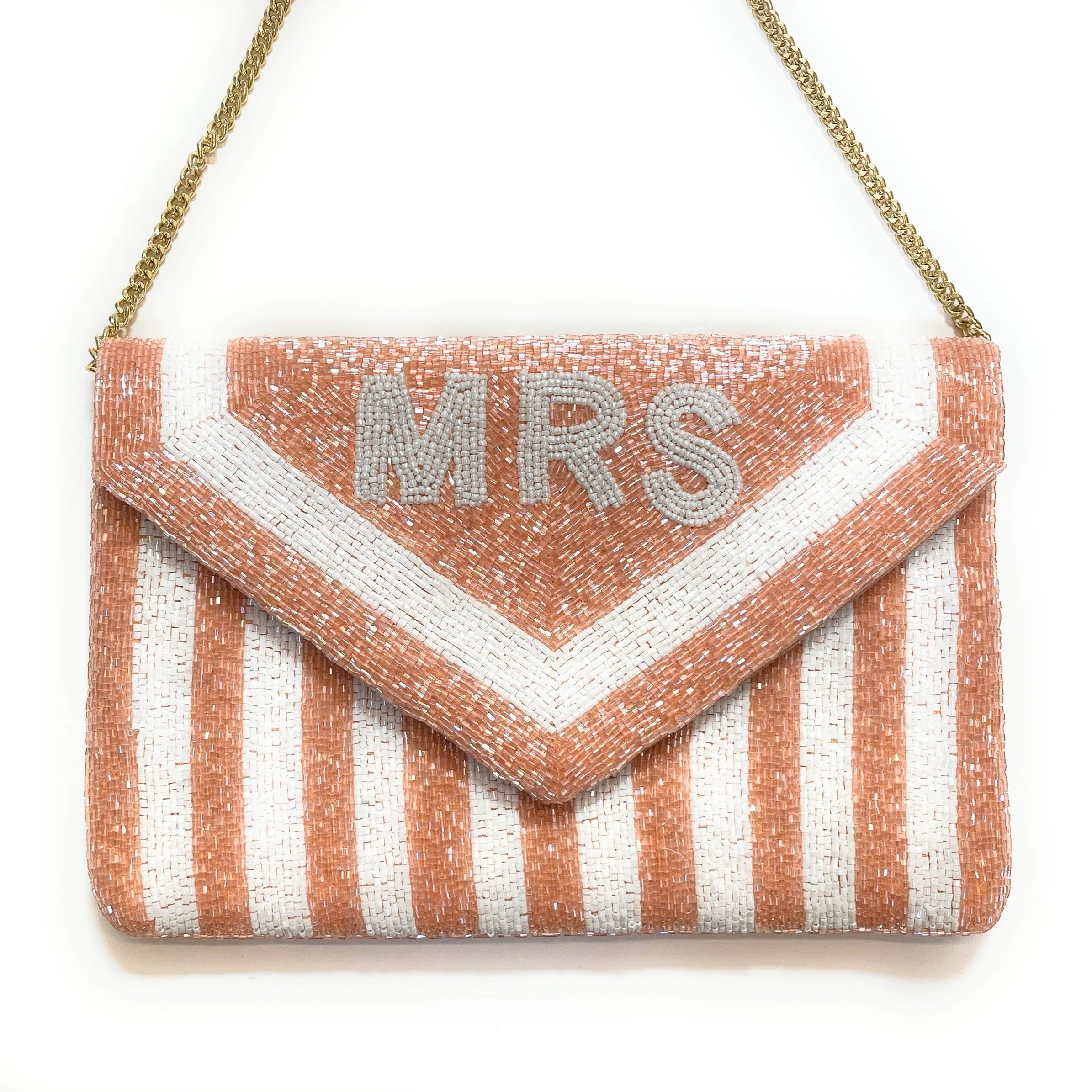 MRS Beaded Clutch Purse (Blush)