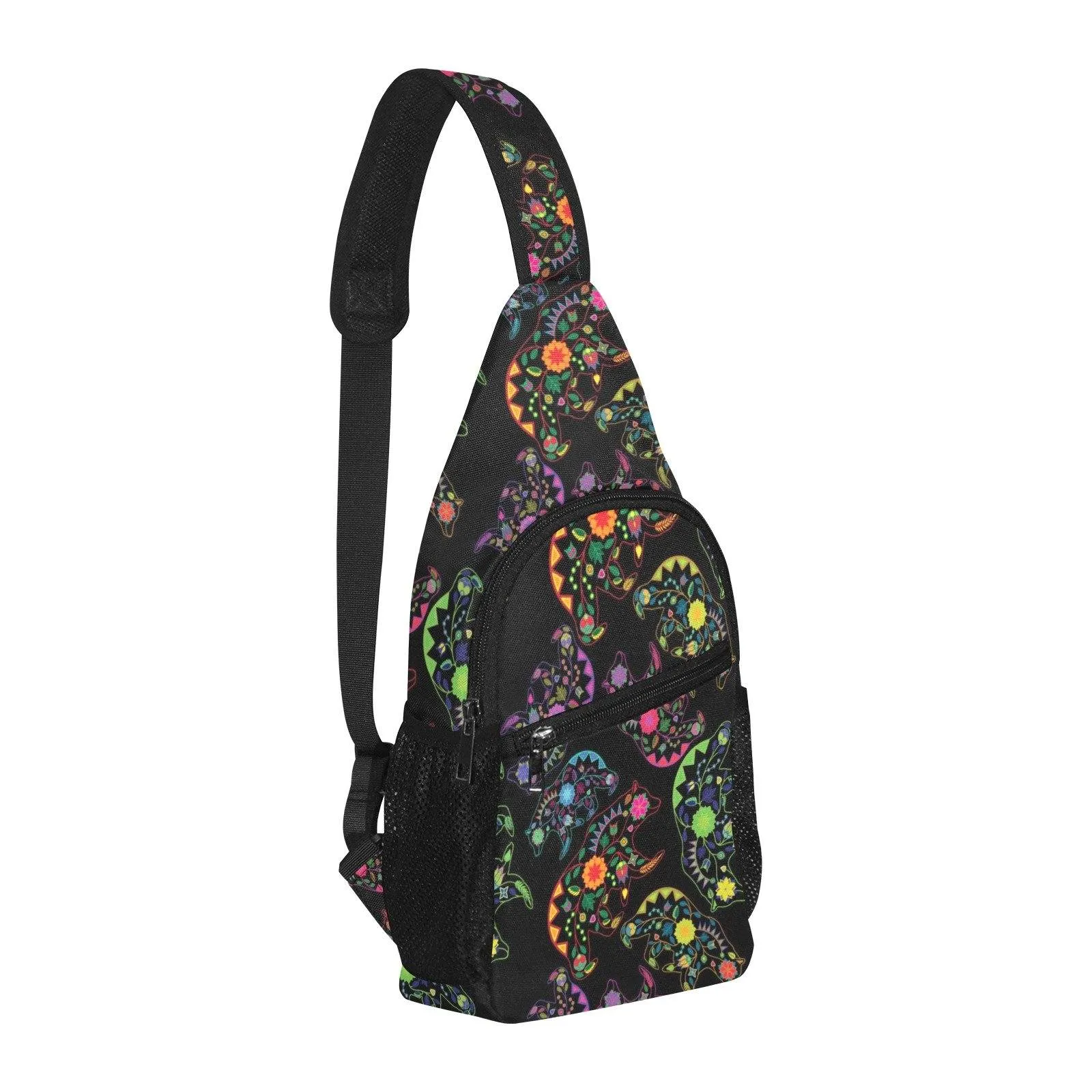 Neon Floral Bears Chest Bag