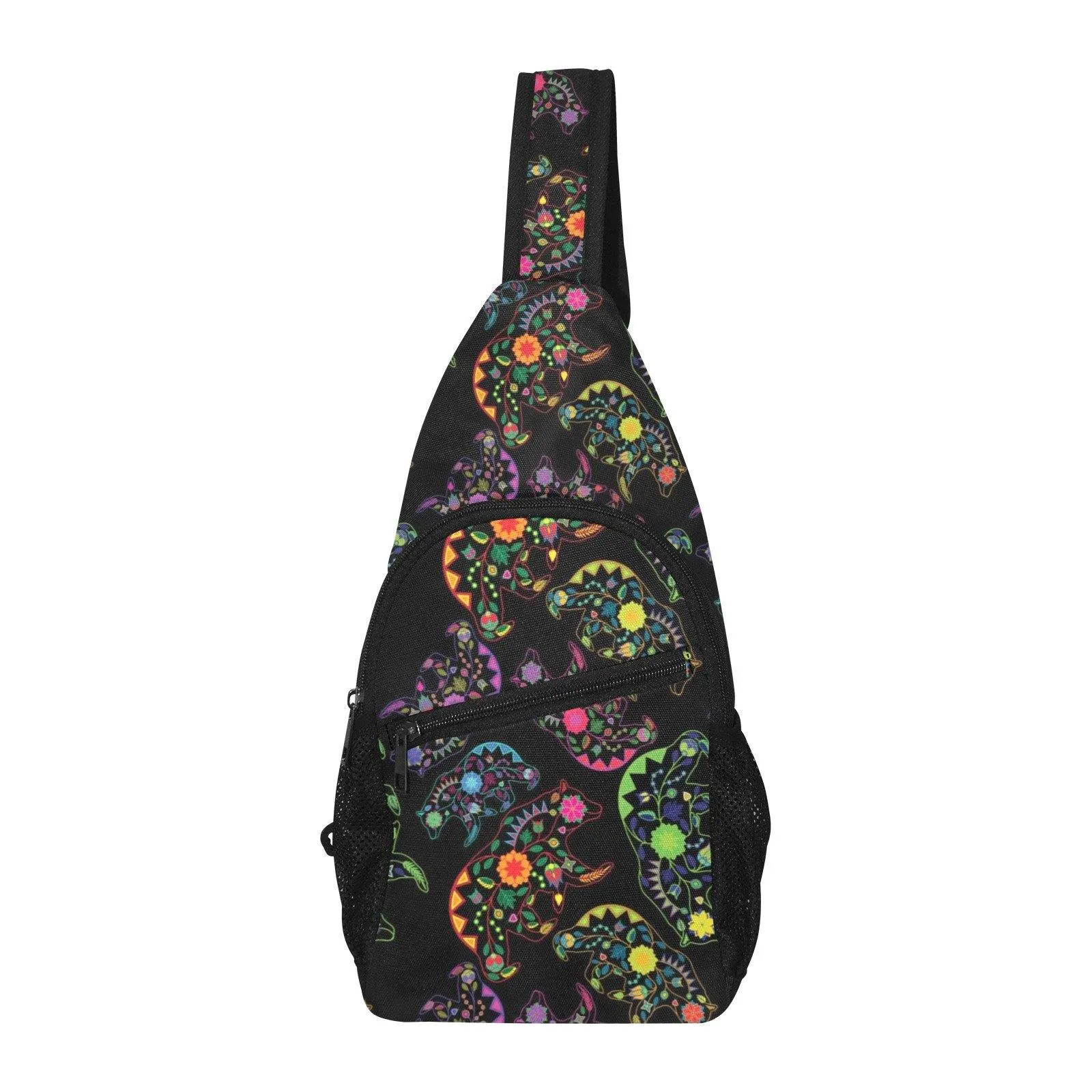 Neon Floral Bears Chest Bag