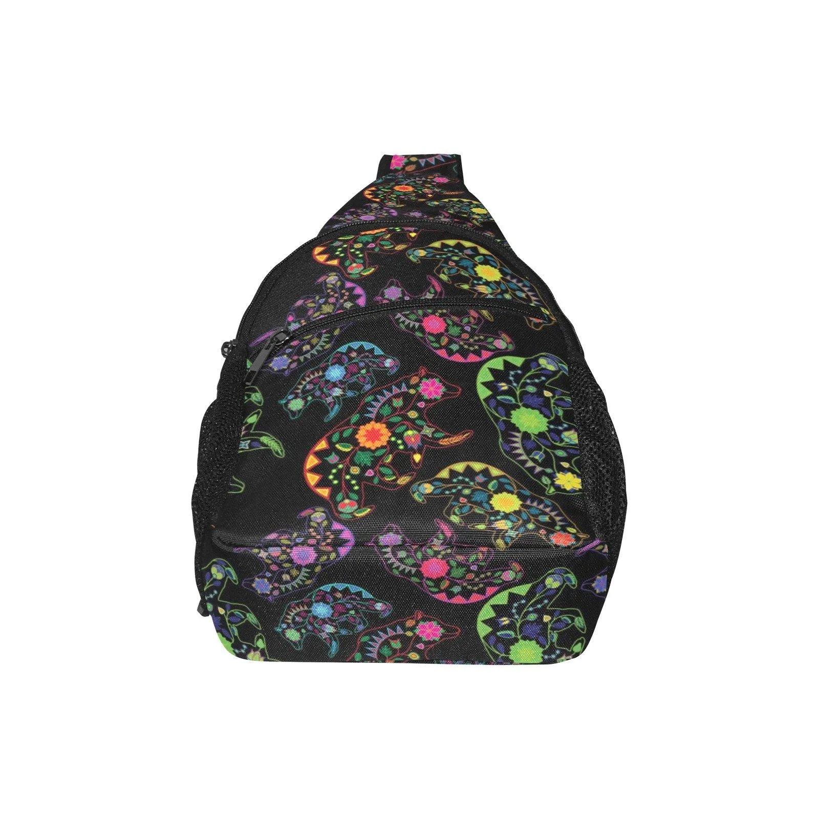 Neon Floral Bears Chest Bag