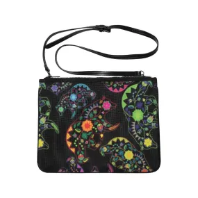 Neon Floral Bears Slim Clutch Bag