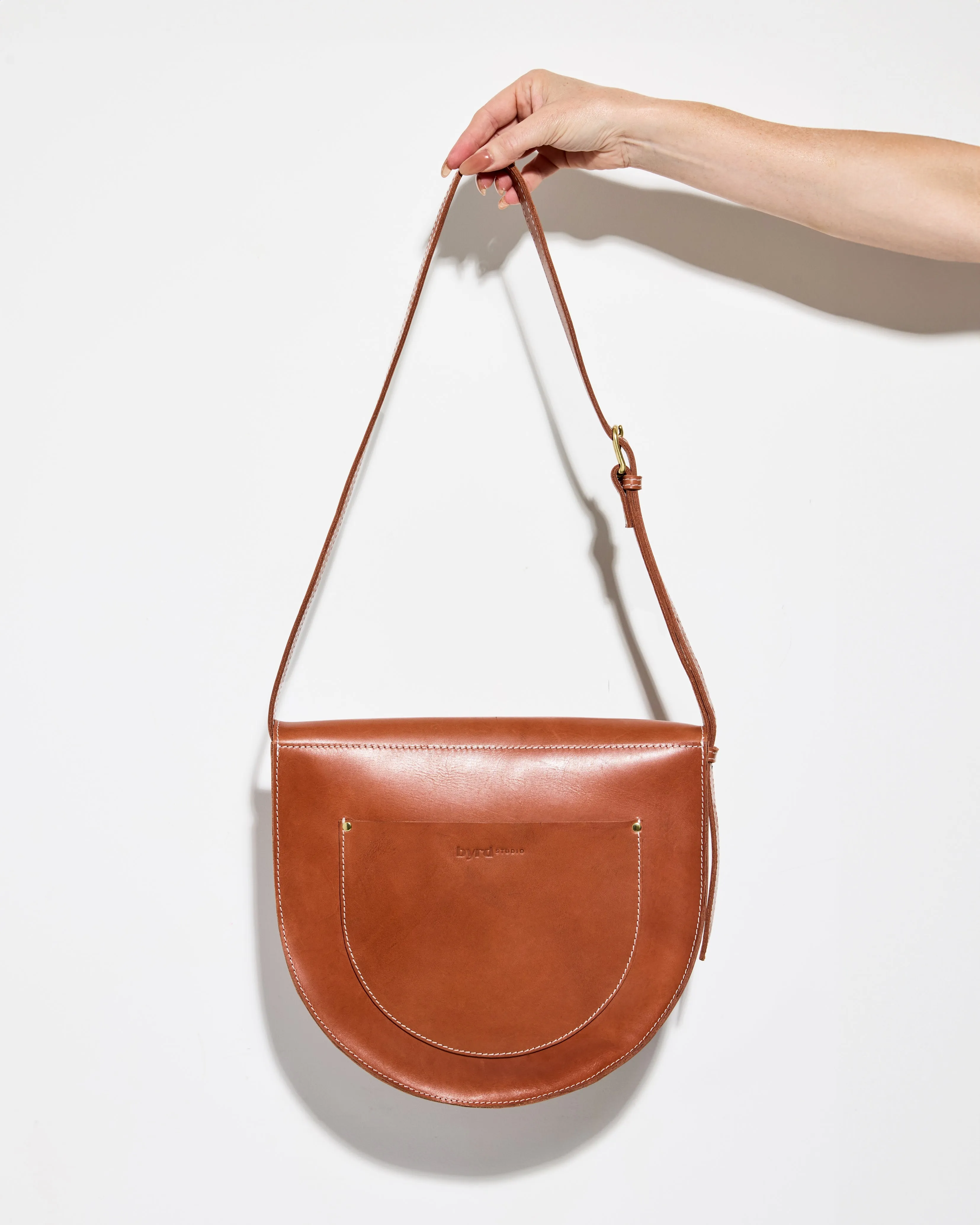 NEW MOON Saddle Bag By Byrd Studio - Toffee Tan Leather