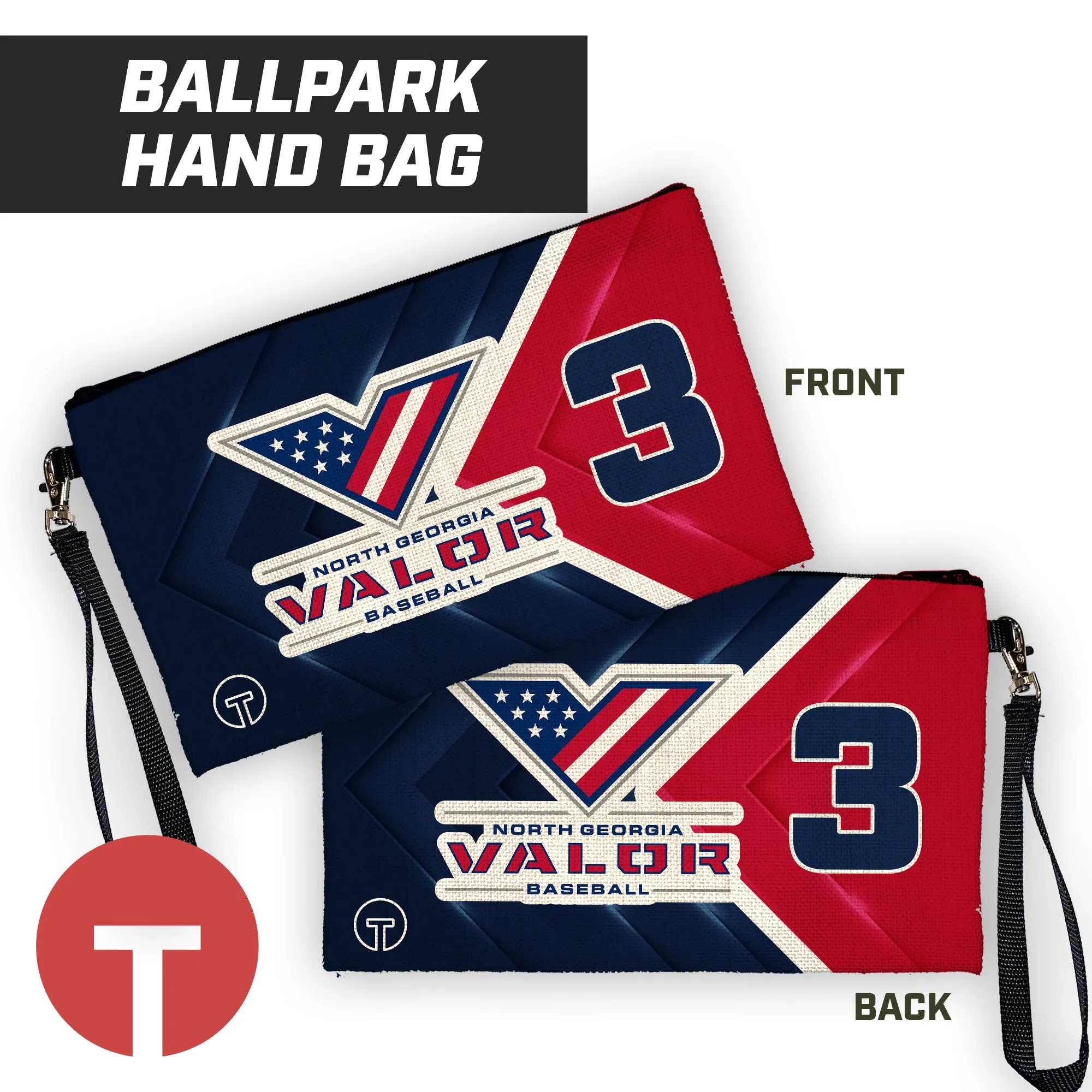 North Georgia Valor - 9"x5" Zipper Bag with Wrist Strap