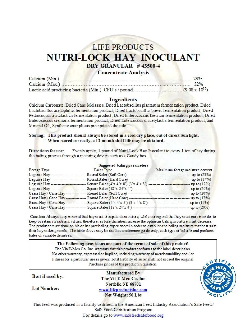 Nutri-Lock Hay Dry Inoculant