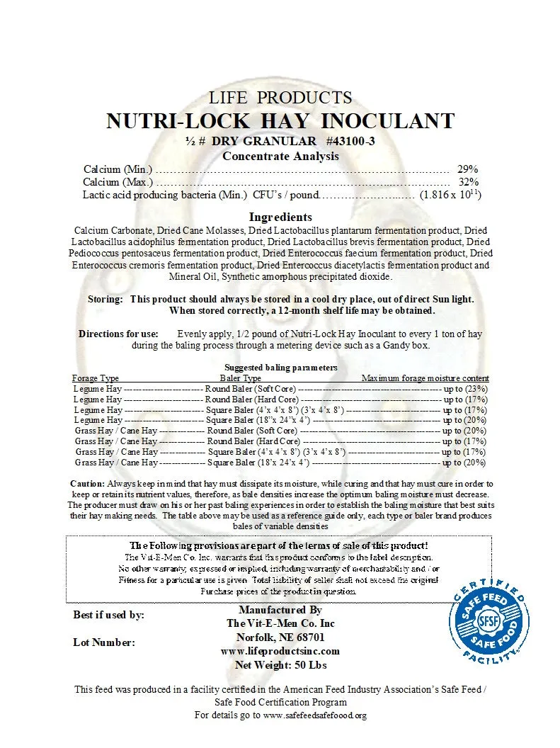 Nutri-Lock Hay Dry Inoculant