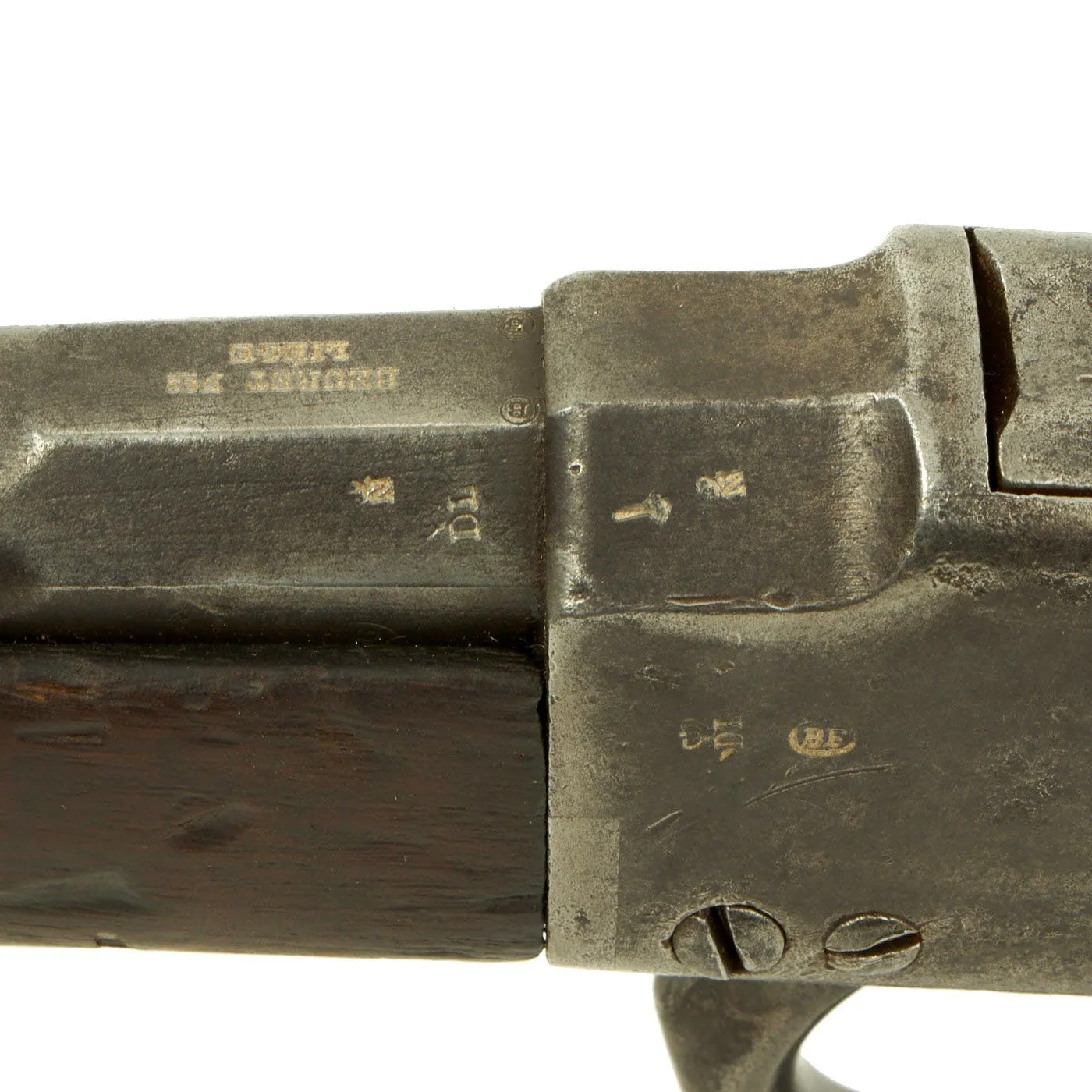 Original Belgian M-1870 Comblain Falling Block Carbine with Sawback Sword Bayonet dated 1889 - Serial 24321