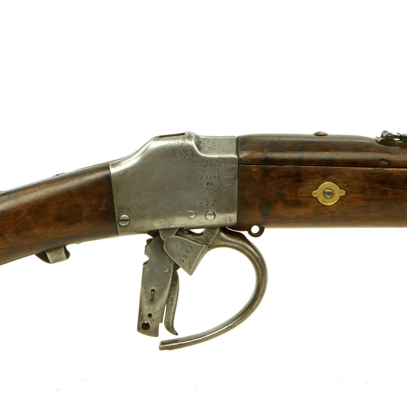 Original Belgian M-1870 Comblain Infantry Falling Block Rifle with Brass Fittings - Serial 39845