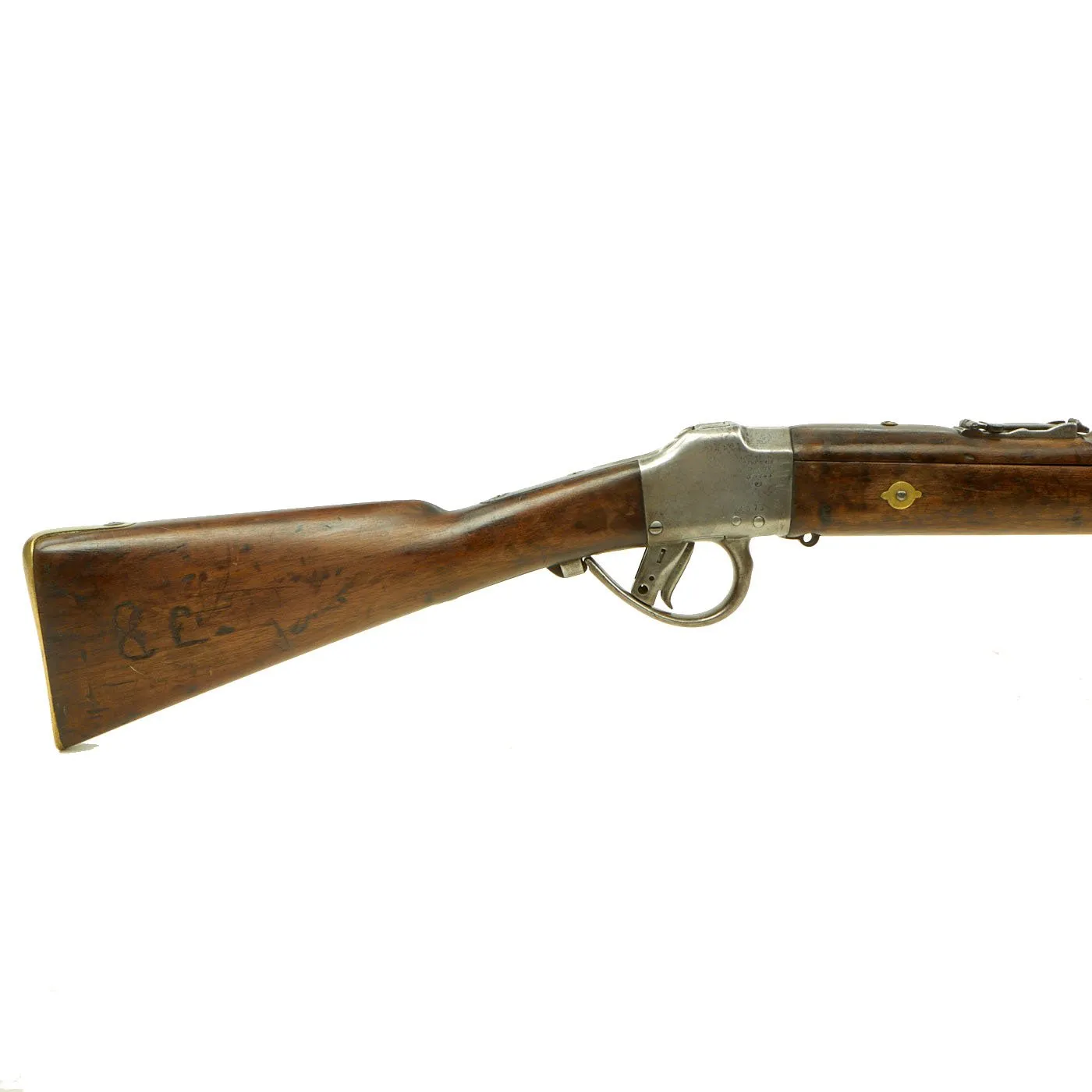 Original Belgian M-1870 Comblain Infantry Falling Block Rifle with Brass Fittings - Serial 39845