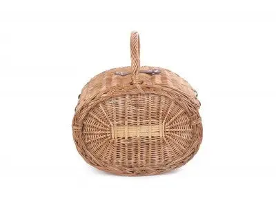 OVAL 4 PERSON GREEN TWEED HAMPER