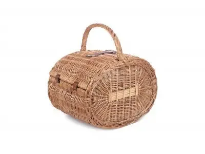 OVAL 4 PERSON GREEN TWEED HAMPER