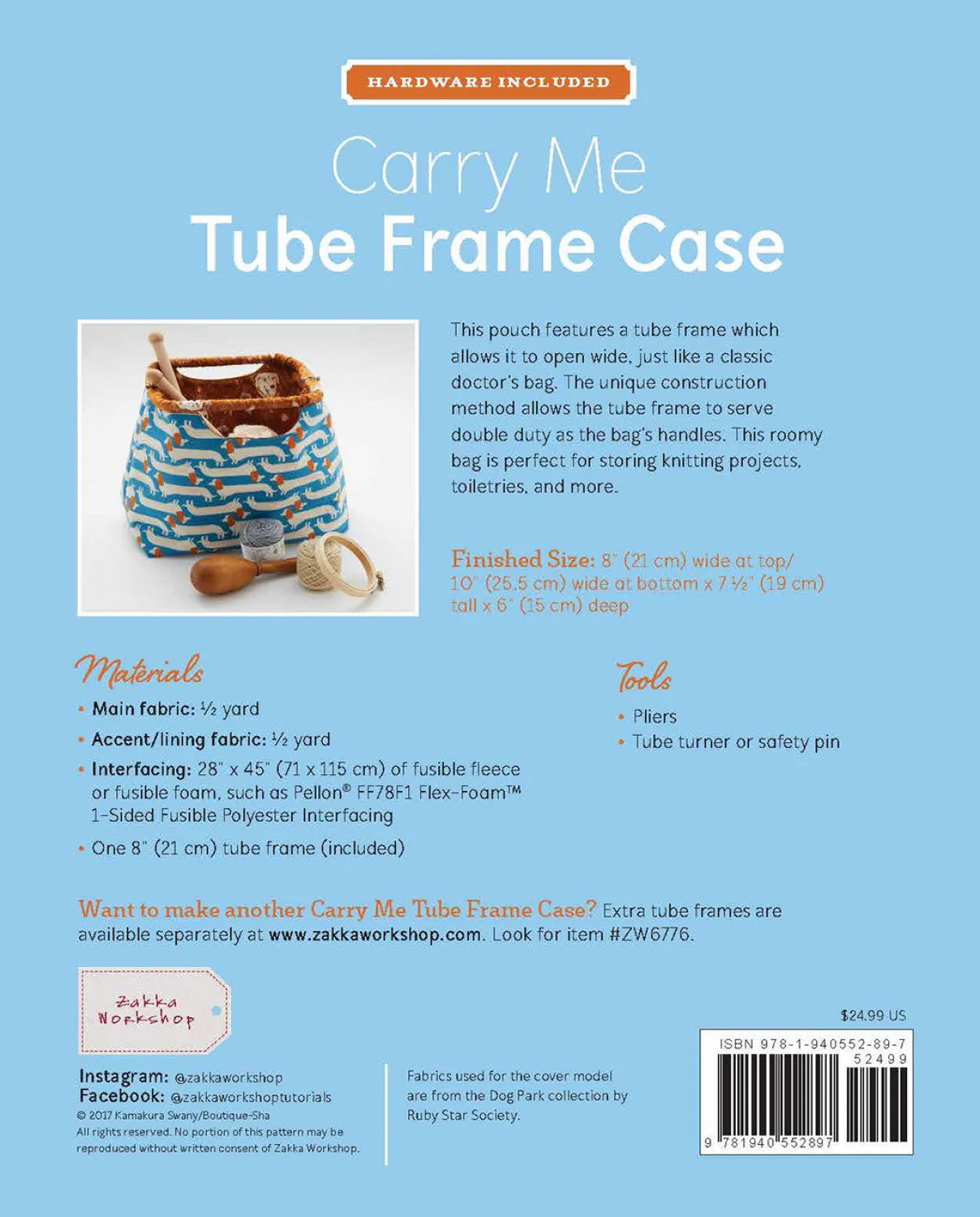 PATTERN, Carry Me Tube Frame Case   Hardware Kit