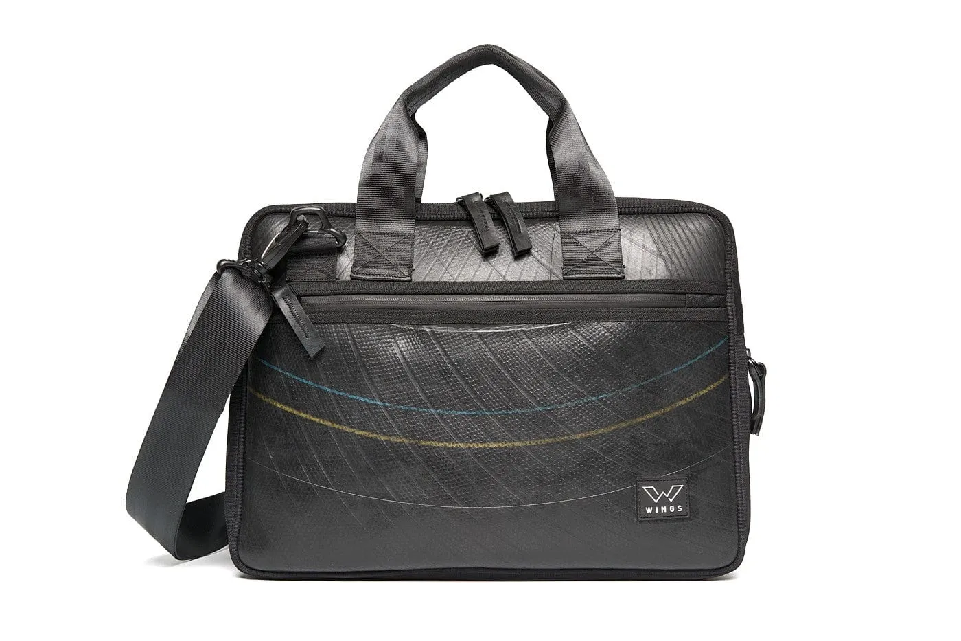 Peacock Upcycled Tyre Vegan Laptop Bag | Black