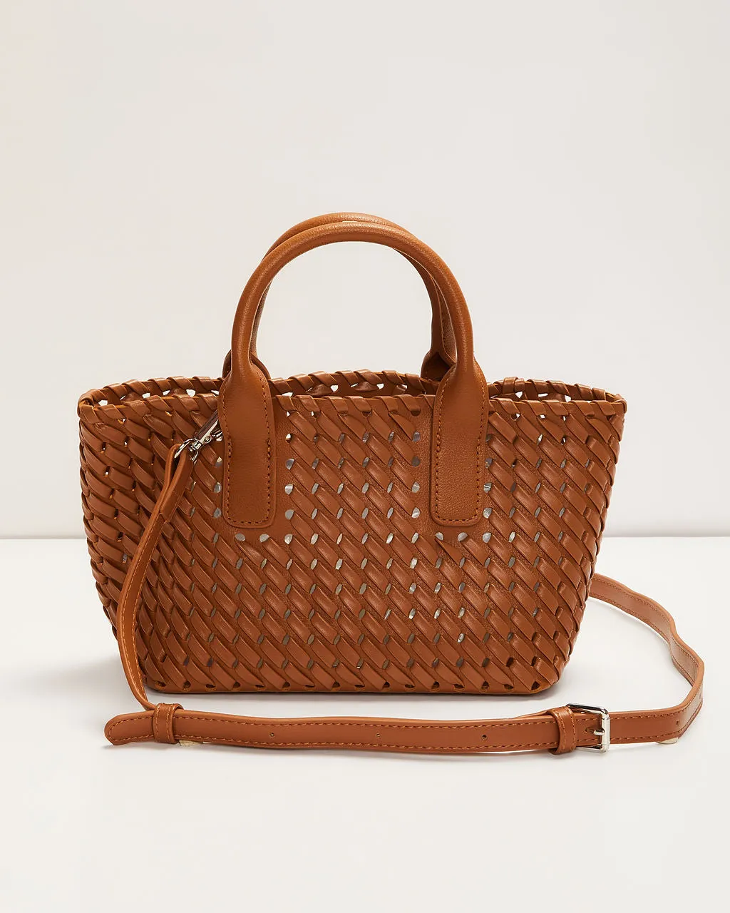 Picnic Date Woven Top Handle Tote Bag