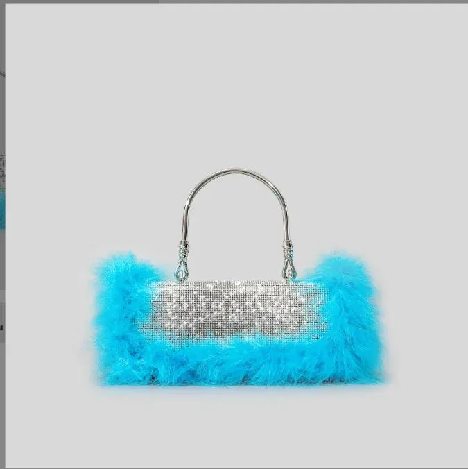 Pre Order:  Fur Diamond Clutch Bag