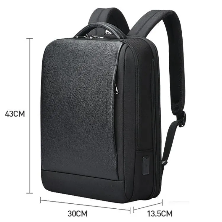 Premium Cowhide Laptop Backpack with USB & Type-C Charging Ports - Bopai AL-61-122631B