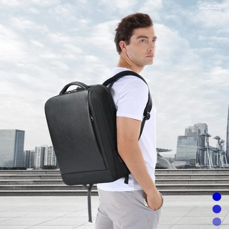 Premium Cowhide Laptop Backpack with USB & Type-C Charging Ports - Bopai AL-61-122631B