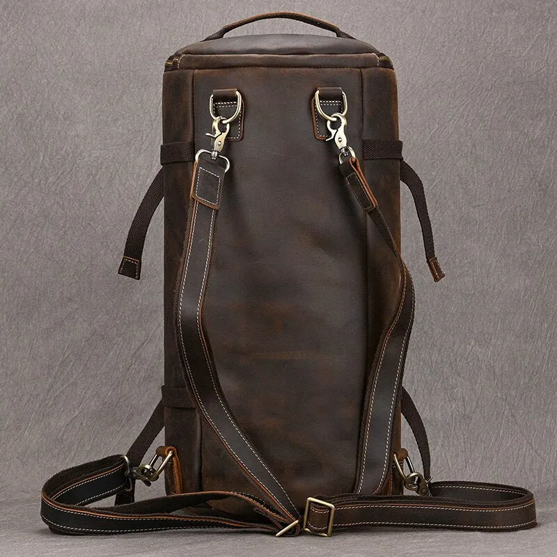 Premium Leather Bucket Backpack