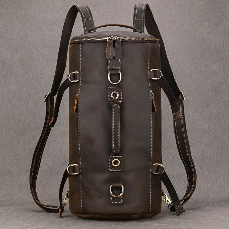 Premium Leather Bucket Backpack