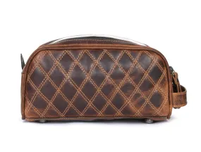 Quilted Leather Toiletry Bag - WB09