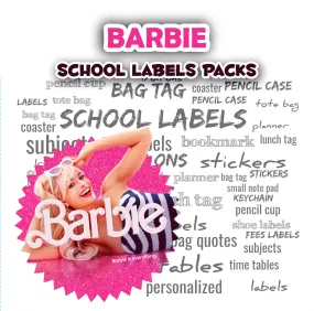 ""Barbie" School labels packs