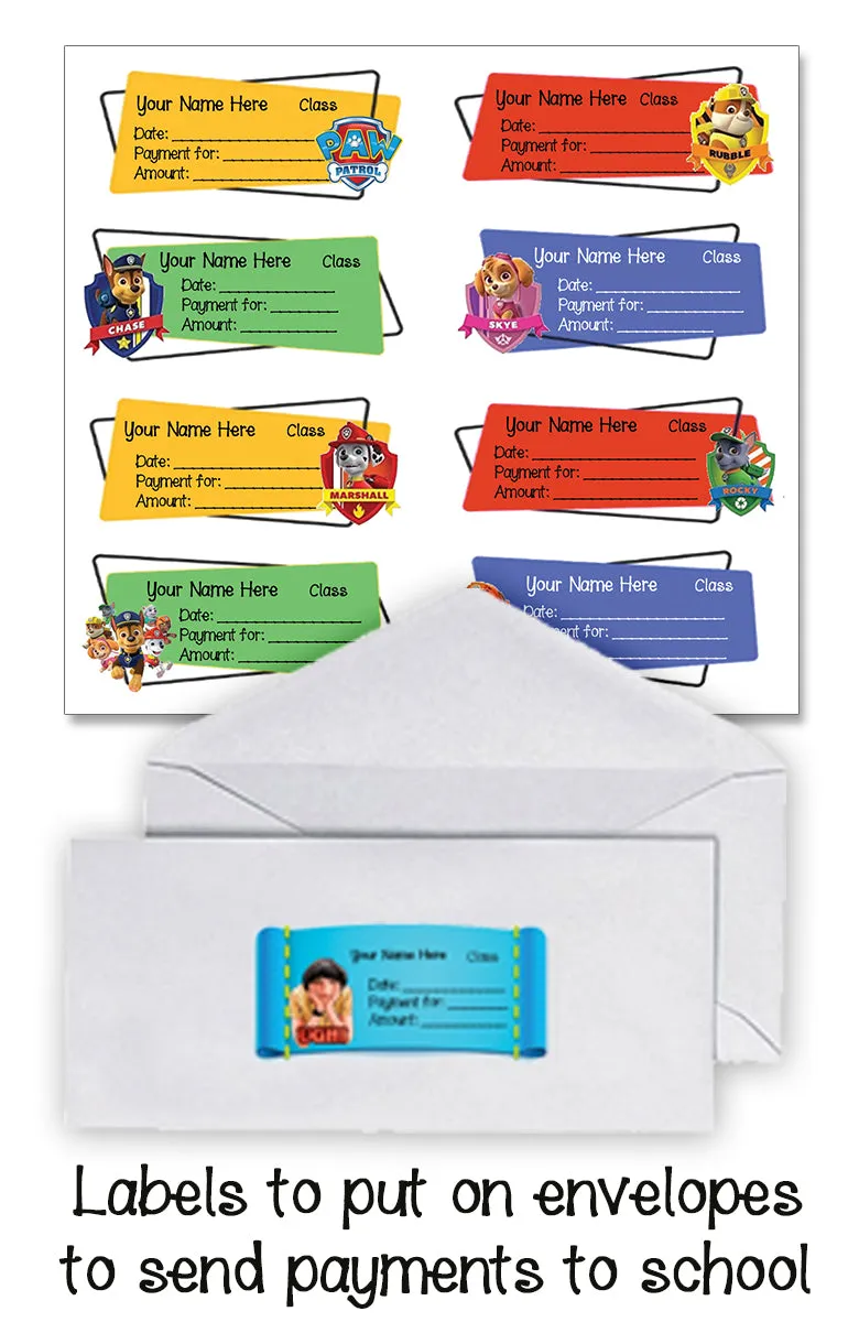 ""Paw Patrol" School labels packs