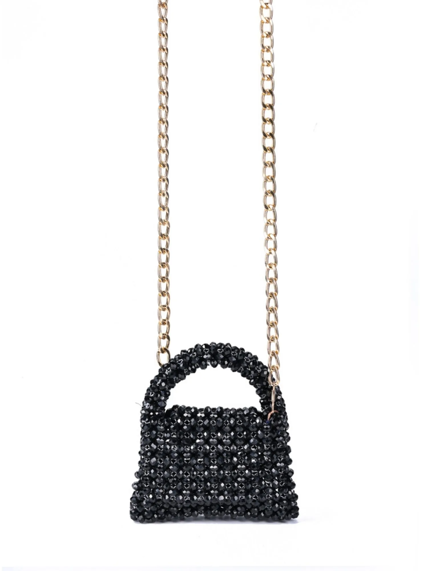 Razzle Black Crystal Handcrafted Mini Bag