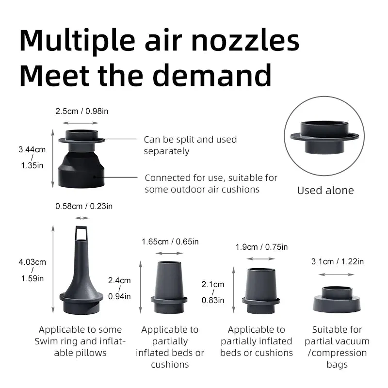 Rechargeable Air Pump with LED Light: Compact and Powerful