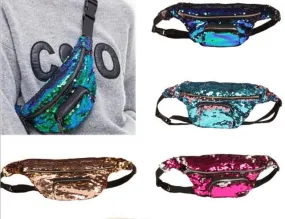 Retro Glam color changing sequins fanny pack waist bag