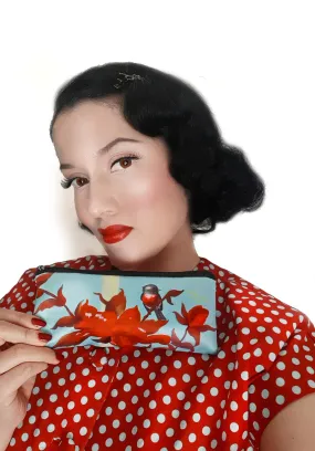 Retro pencil bag, vintage pencil case, Robin