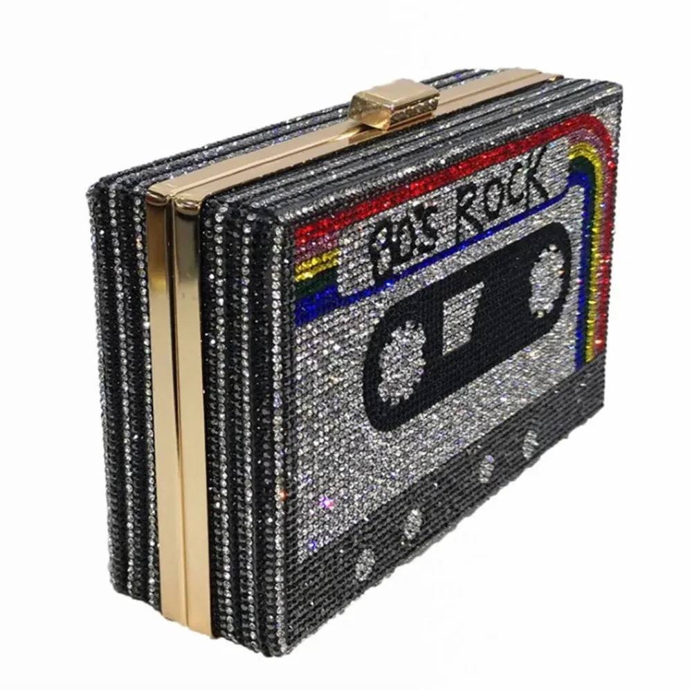 Rhinestone Cassette Clutch