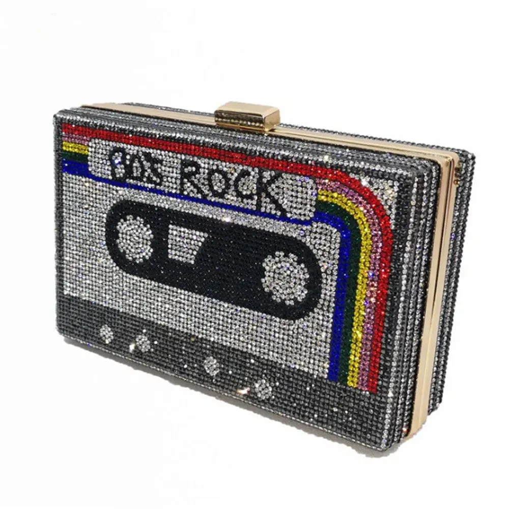 Rhinestone Cassette Clutch