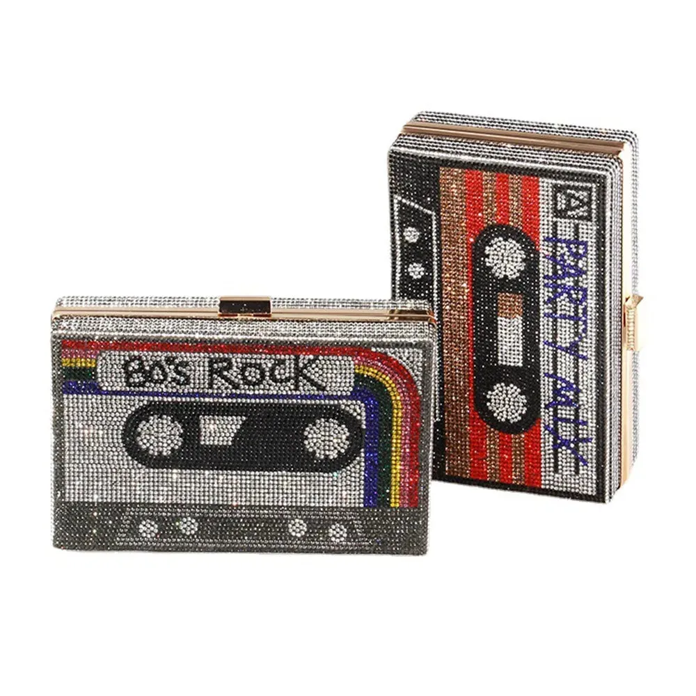 Rhinestone Cassette Clutch