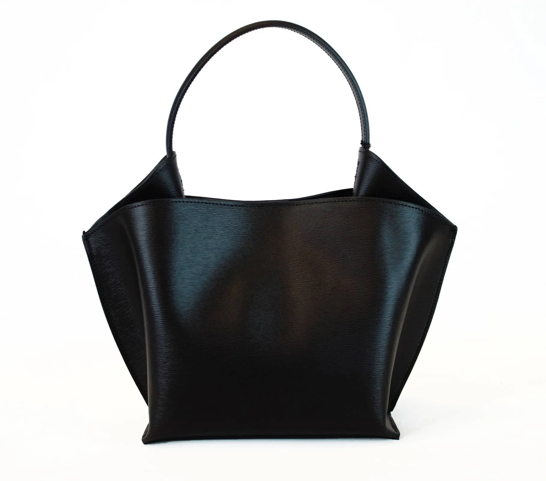 RIGID LEATHER HANDBAG