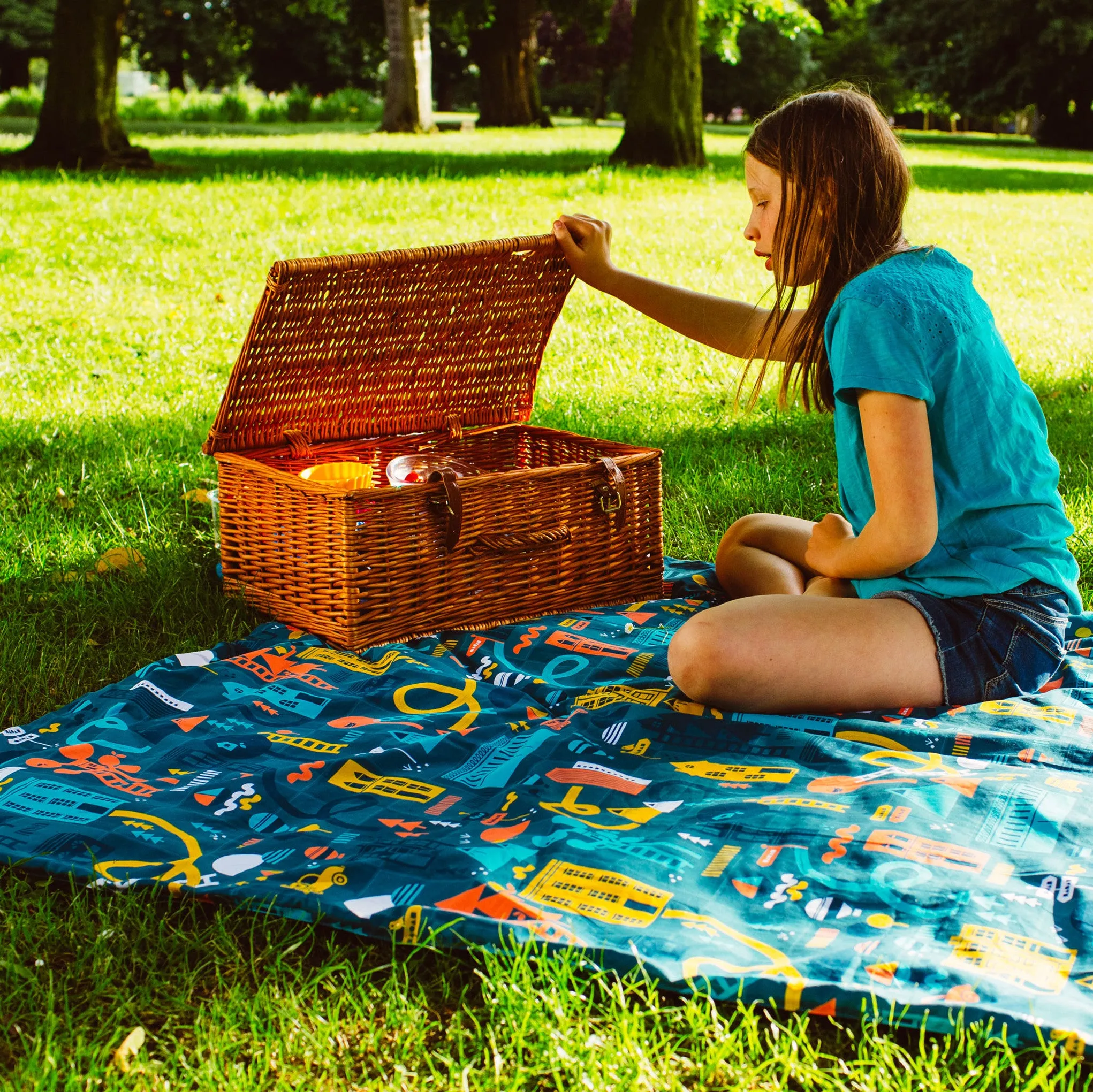 Snakes & Ladders Family PACMAT Picnic Blanket