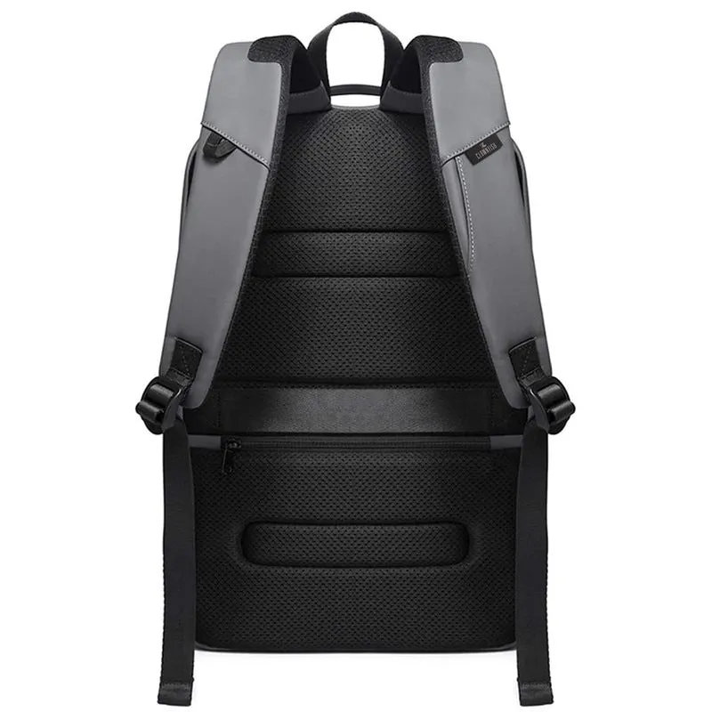 THE CLOWNFISH Laptop Backpack - Water Resistant, Anti-Theft | USB Charging Port | 18L | Grey