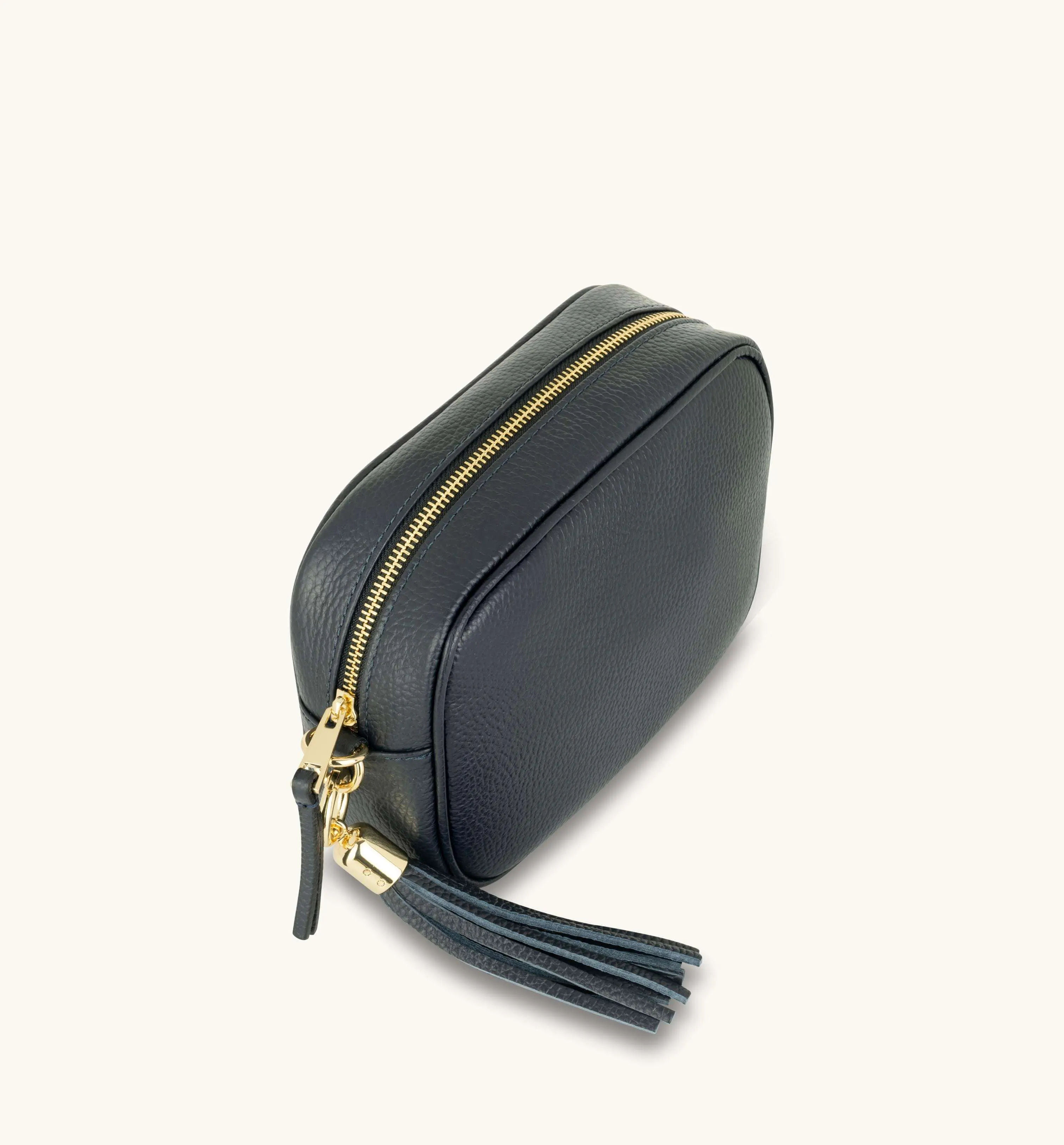 The Tassel Navy Leather Crossbody Bag