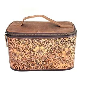 Tooled Leather Train Case