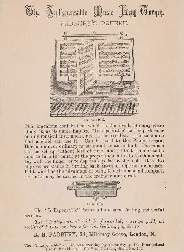 Victorian Padburys Patent Indispensable Music Leaf Turner