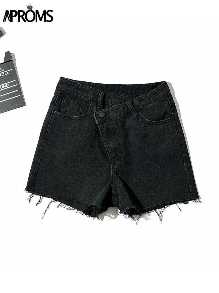 Vintage Style High Waist Denim Shorts for Women