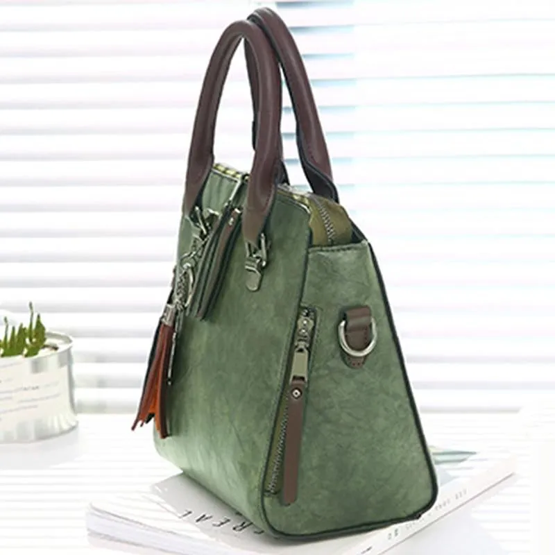 Women's Vintage Vegan Leather Medium Handbag