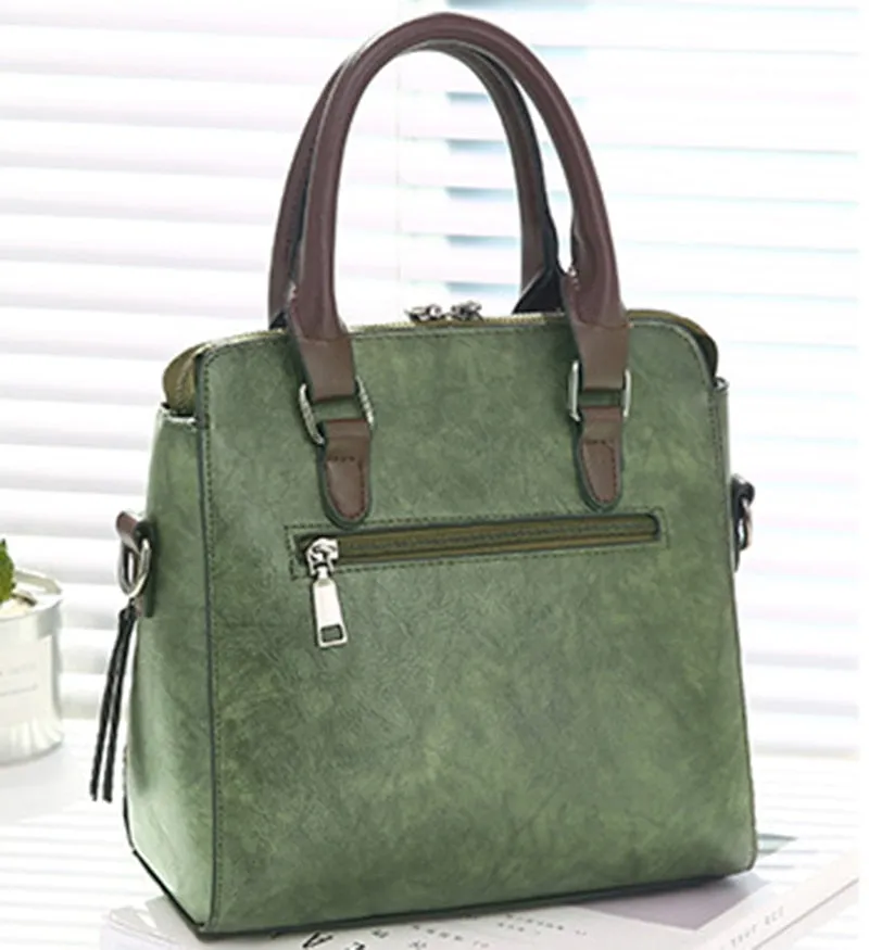 Women's Vintage Vegan Leather Medium Handbag