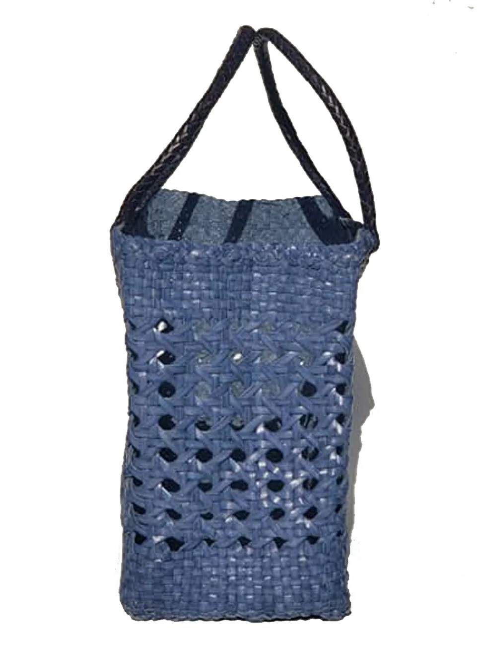 Woven Leather Medium Tote Bag Wicker