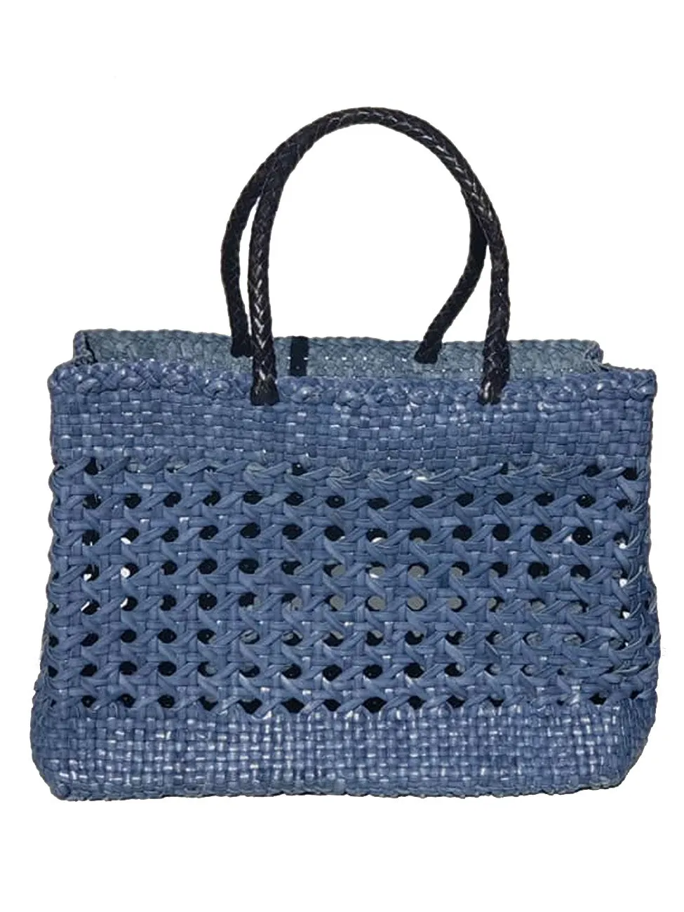 Woven Leather Medium Tote Bag Wicker