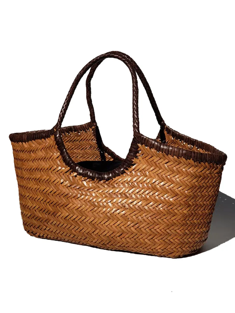 Woven Leather Nantucket Tote Bag