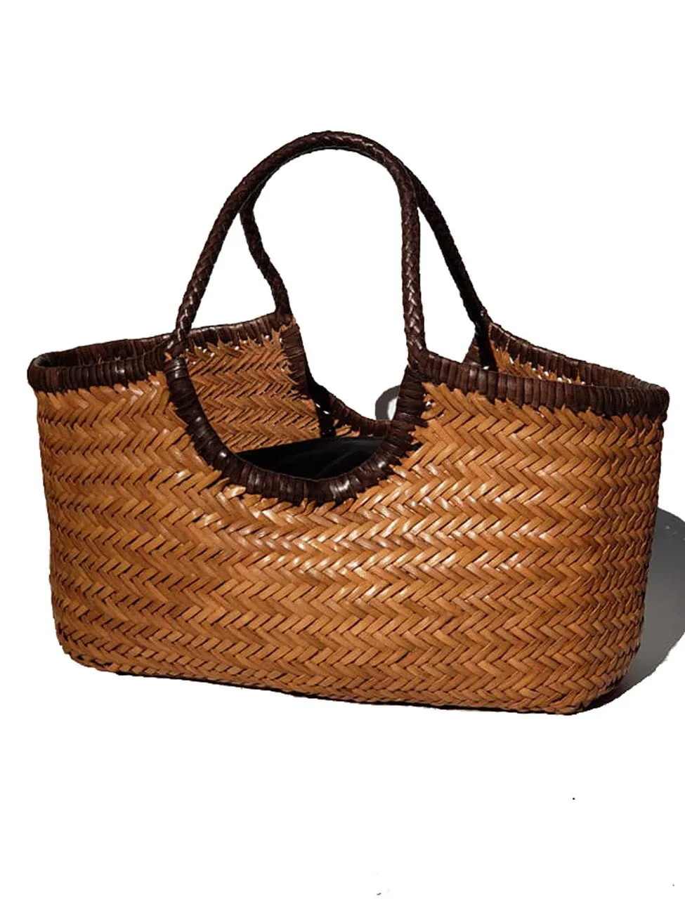 Woven Leather Nantucket Tote Bag