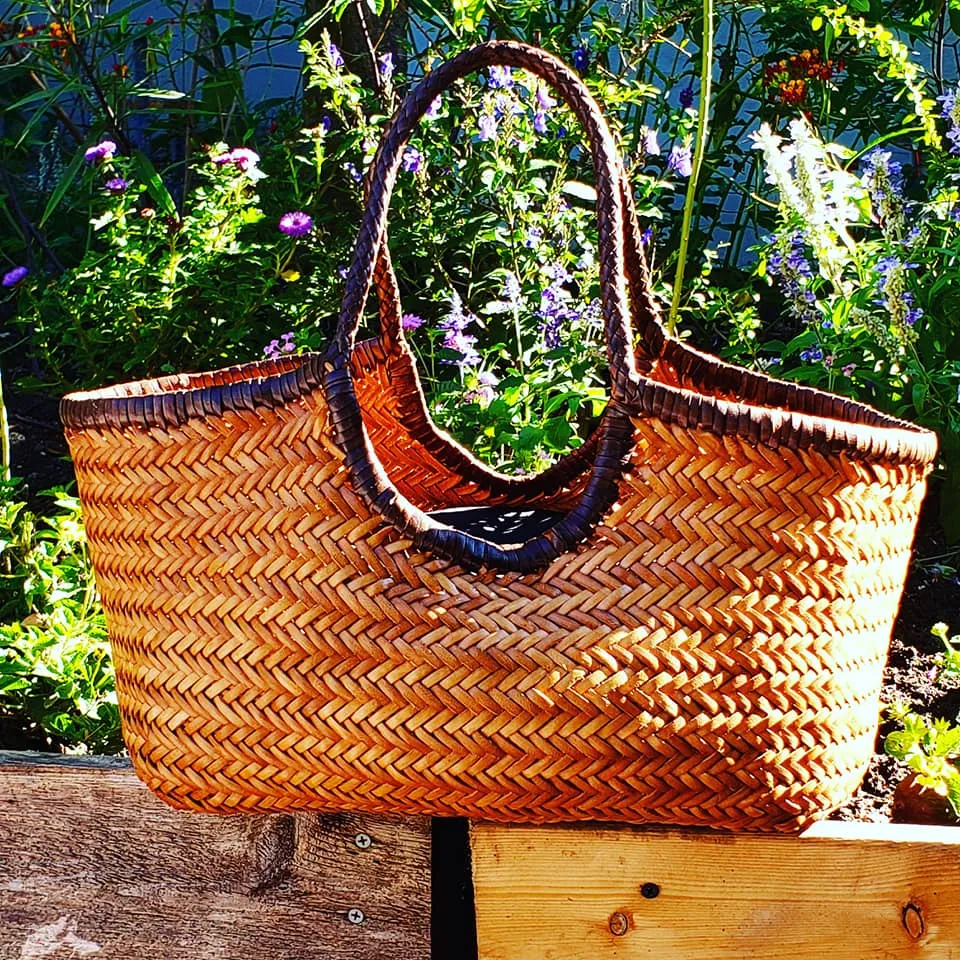 Woven Leather Nantucket Tote Bag